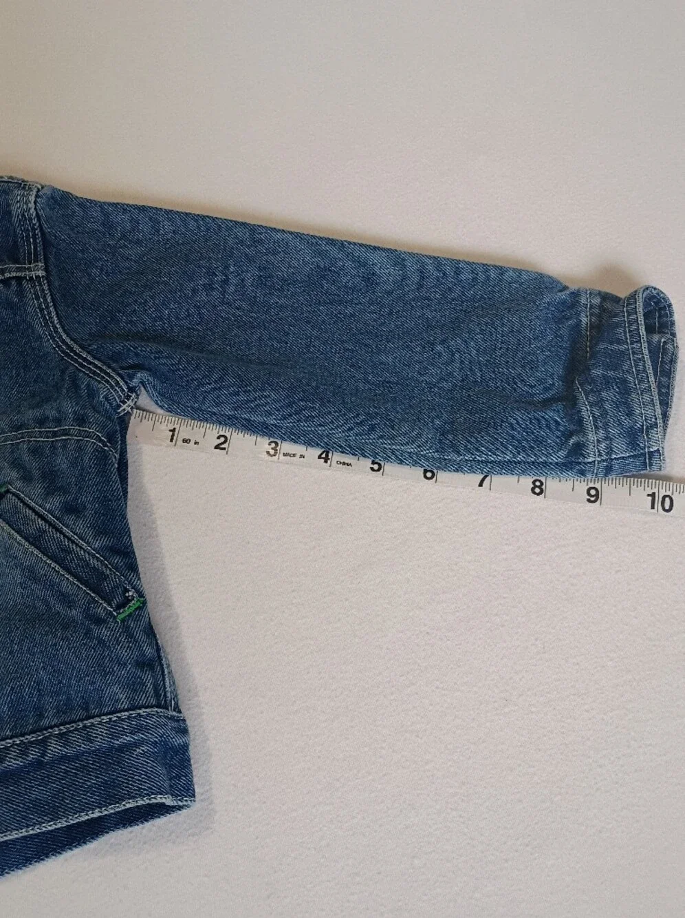 Vintage Y2K OshKosh Bgosh Zip Up Denim Jacket 4T Contrast Green Stitch Workwear